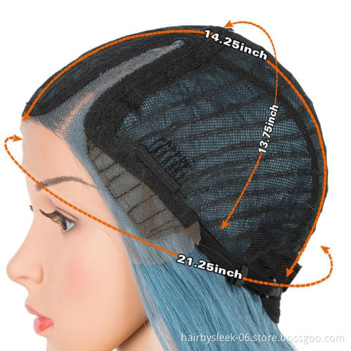 29 Inch Fog Blue Color Arika Synthetic Lace Front Wigs Body Wave HD Lace Front Side Part Wig Synthetic hair wigs For black Women